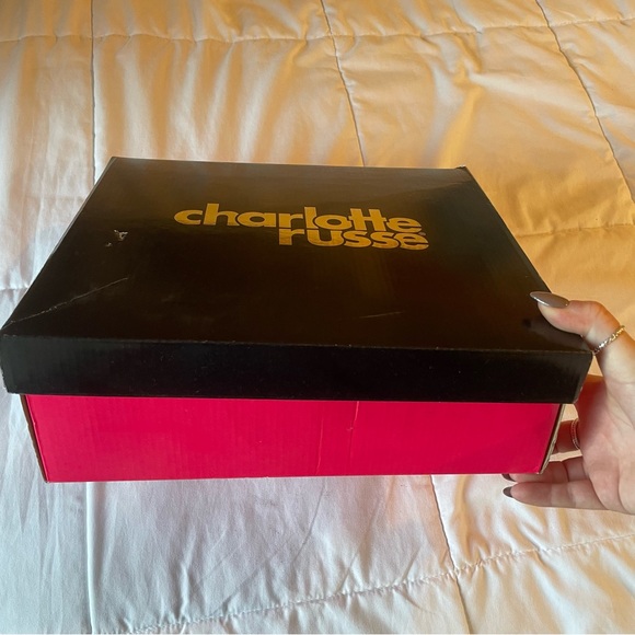 Suede High Heel Platform Tie Up Pumps Charolette Russe Black Shoes - Picture 2 of 11